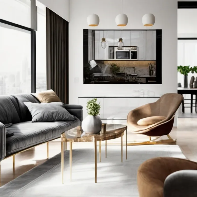Interior of a luxury Bangkok apartment with modern finishes